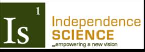 Independence Science logo, with the text "empowering a new vision."