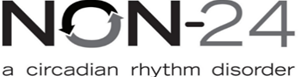 Logo with the text "NON-24" and "a circadian rhythm disorder"